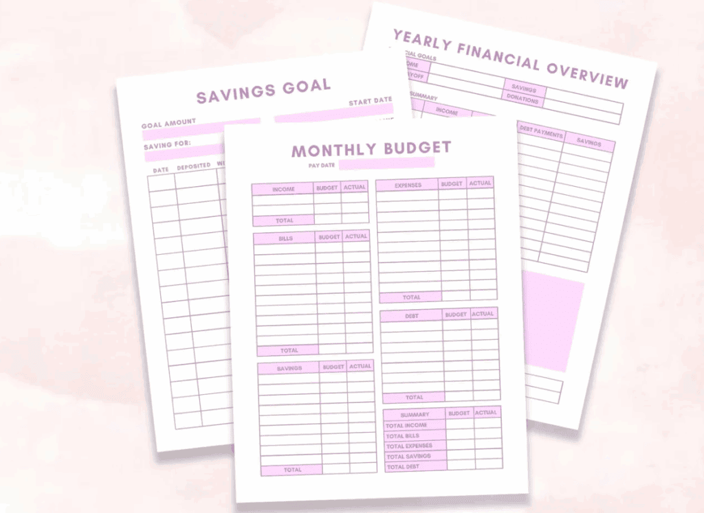 Budget and finance printables