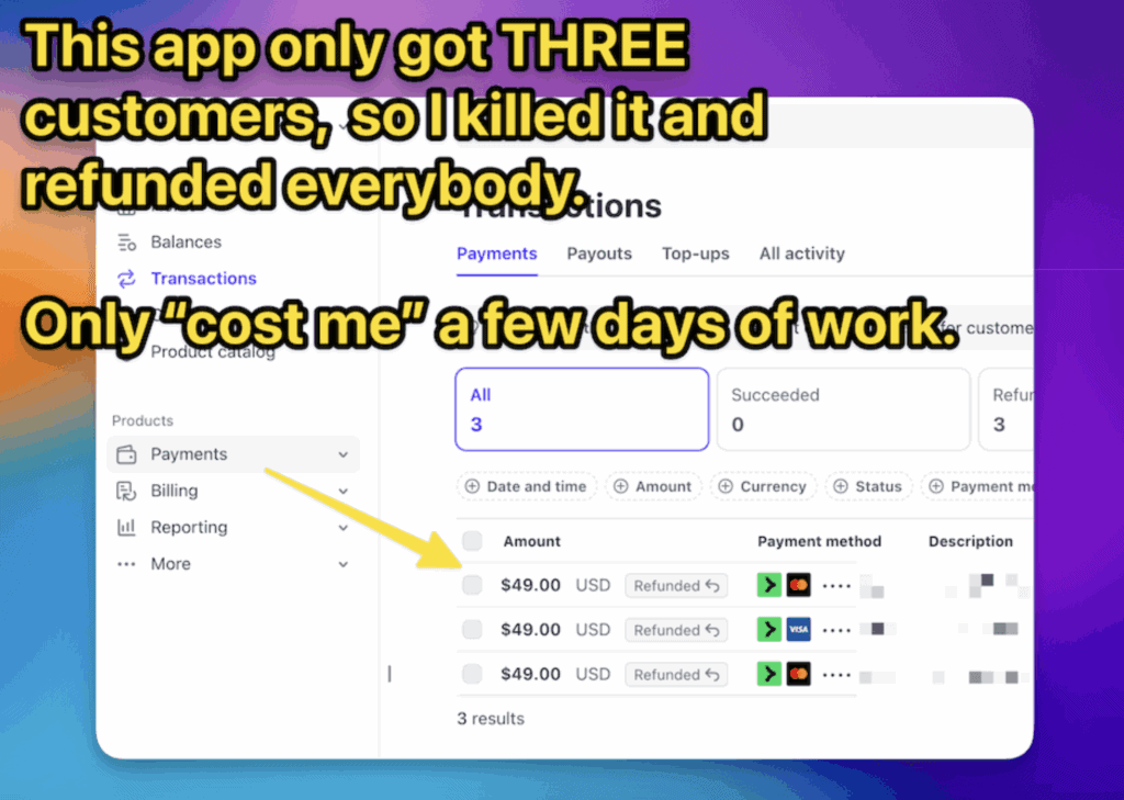 This app only got 3 customers, so I closed it.